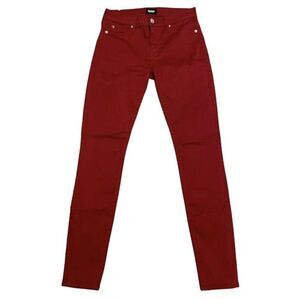 Hudson Nico Mid Rise Dark Red Super Skinny Ankle Jeans